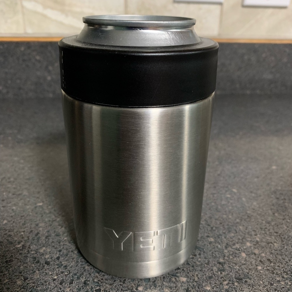 YETI Stainless Steel and Black Can Holder
